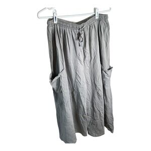 Yes And Elastic Waist Drawstring Wide Leg Pants M Gray Organic‎ Cotton Blend